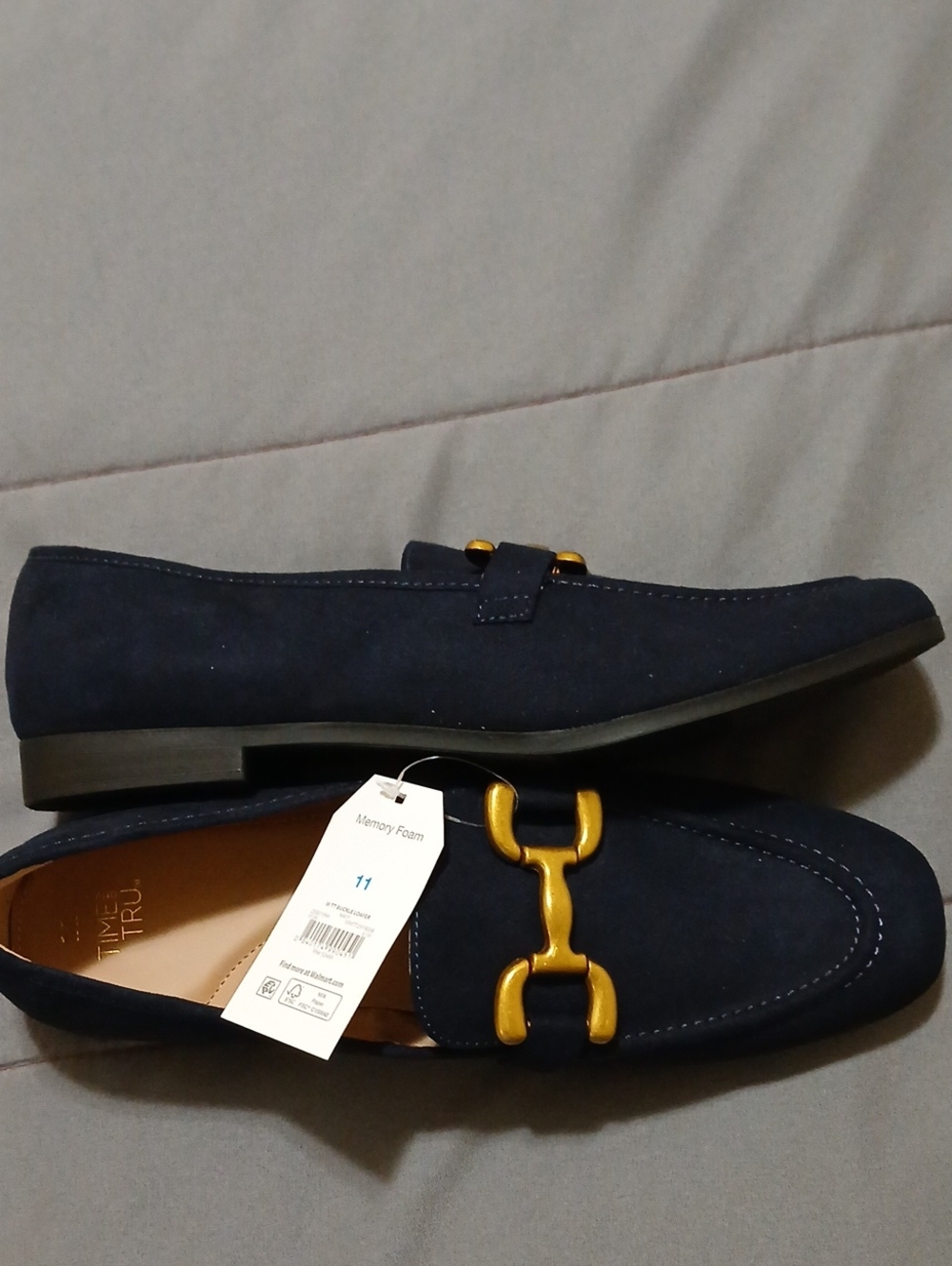 Time and Tru Women's 11 Faux Leather Buckle Loafers - Picture 7 of 9